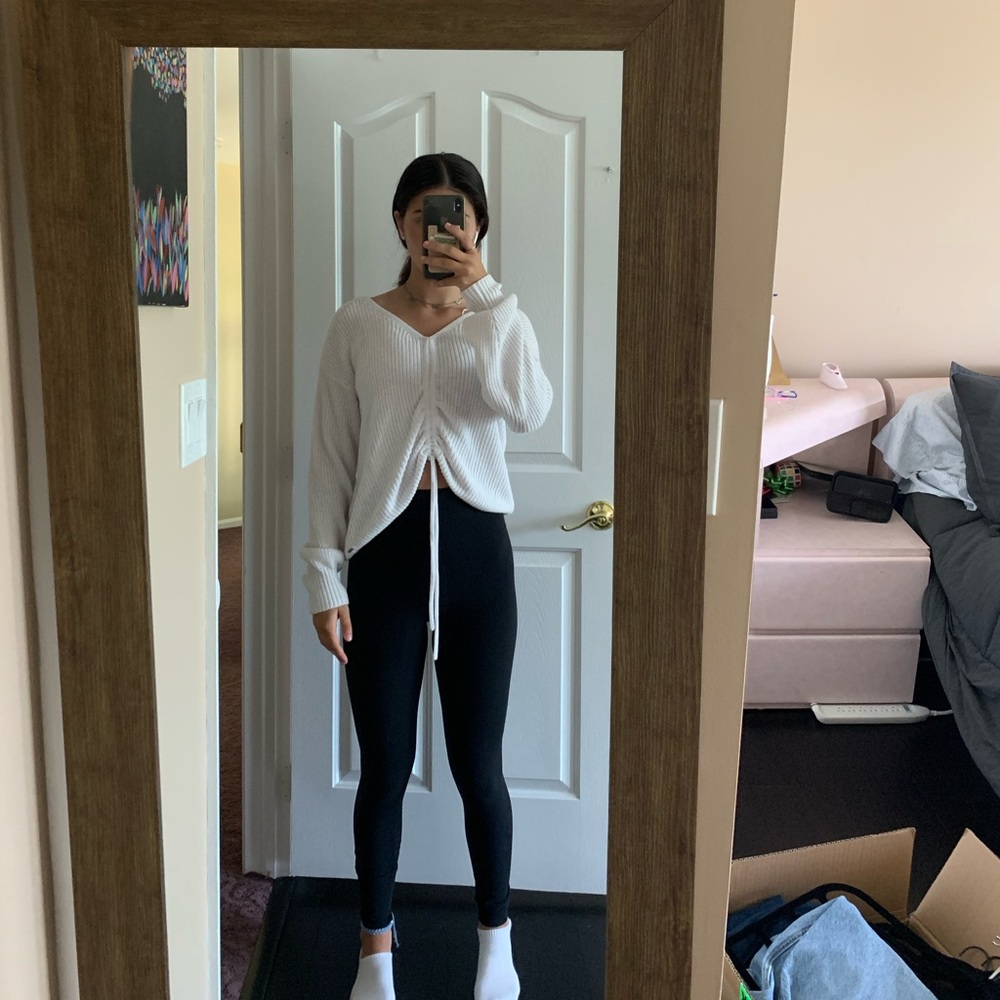 white Holister sweater Reversable Medium